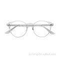 En stock Round Clear Vintage Optical Eyewear Acétate Cadre